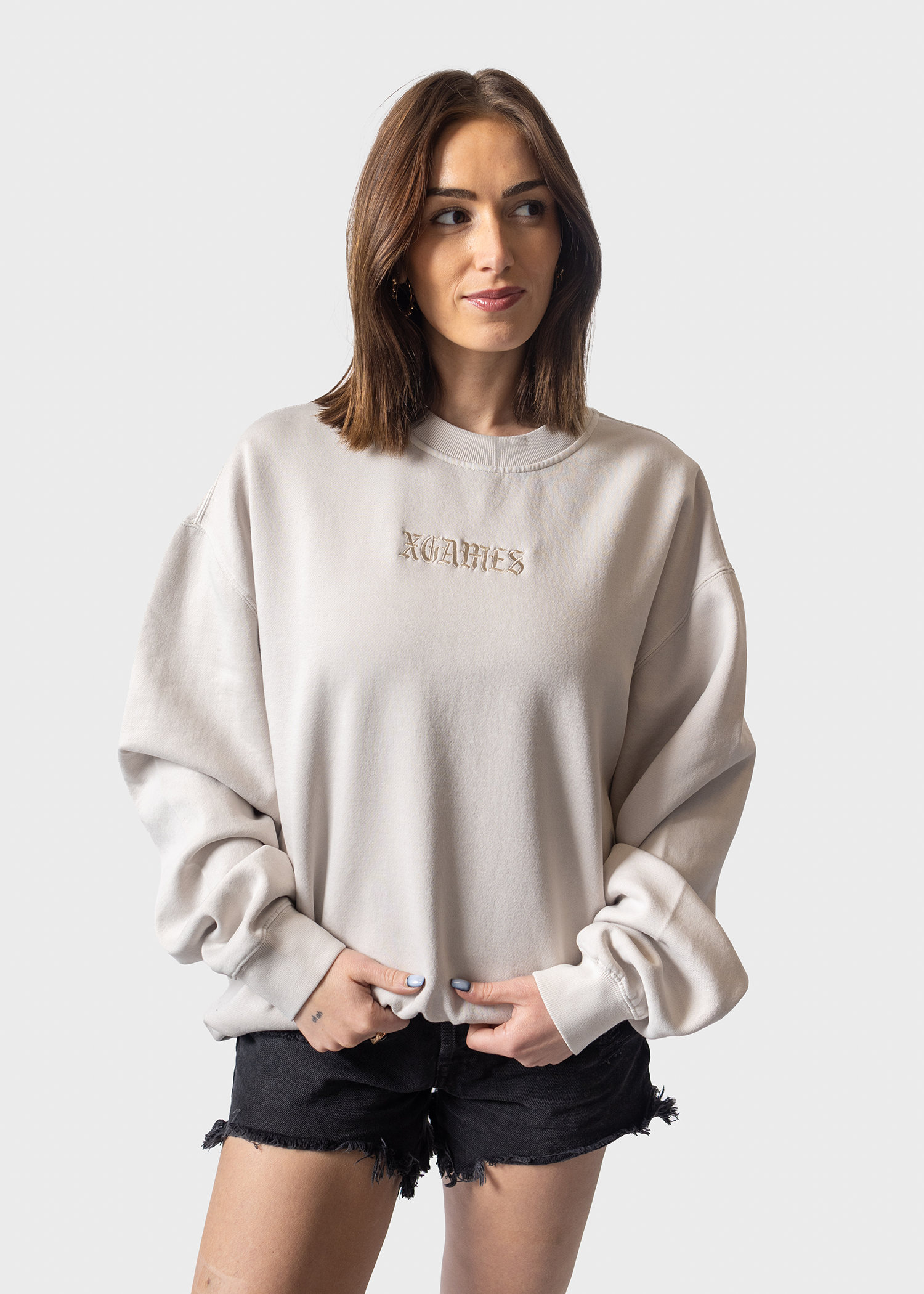 #8 Aspen 2025 Bone Logo Crewneck